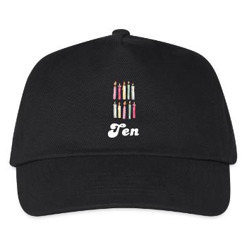 10e anniversaire bougie - Casquette de baseball Enfant - noir - Devant