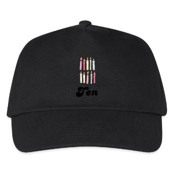 10e anniversaire bougie - Casquette de baseball Enfant - noir - Devant