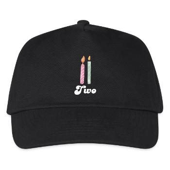 2e anniversaire bougie - Casquette de baseball Enfant - noir - Devant