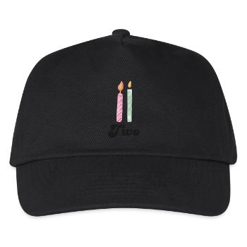 2e anniversaire bougie - Casquette de baseball Enfant - noir - Devant