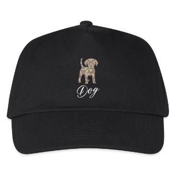 Dog Geometric - Kinder Basecap - Schwarz - Vorne