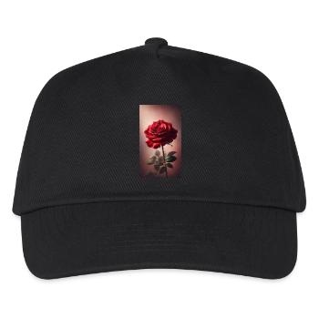 Red rose - Kids’ Baseball Cap - black - Front