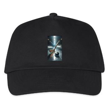 hockey, puck and stick - Kids’ Baseball Cap - black - Front