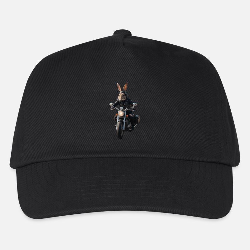 Biker Hase - Kinder Basecap - Schwarz