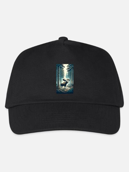 Elch - Kinder Basecap - Schwarz