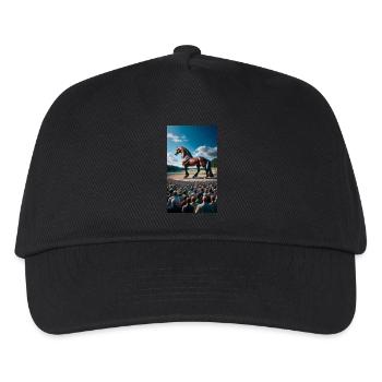 Cheval au trot - Casquette de baseball Enfant - noir - Devant