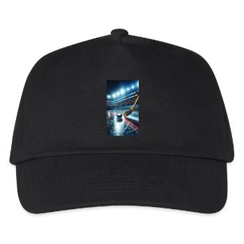 hockey - stick and puck - Kids’ Baseball Cap - black - Front