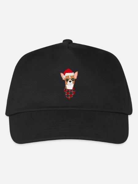 Chihuahua Weihnachtspullover rot weiß kurzhaar - Kinder Basecap - Schwarz