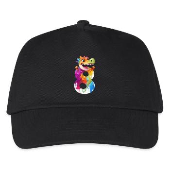 NUMÉRO 8 ANNÉES DINOSAURE 8ÈME ANNIVERSAIRE DINO - Casquette de baseball Enfant - noir - Devant