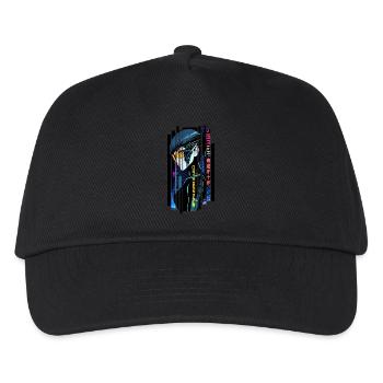 Cyborg woman blue kanji - Kids’ Baseball Cap - black - Front