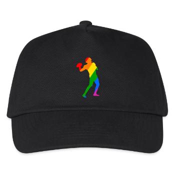 Rainbow Football Player - Kids’ Baseball Cap - black - Front