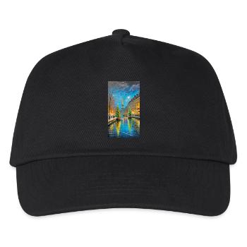 Pariser Weihnachtsnacht Paris Christmas Night - Kinder Basecap - Schwarz - Vorne