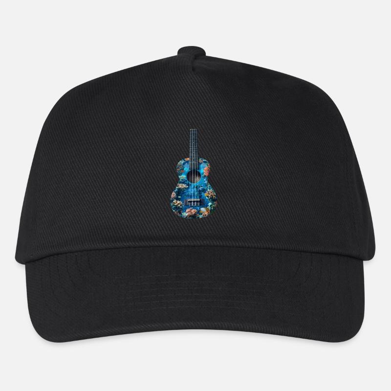 Fisch Ukulele - Kinder Basecap - Schwarz