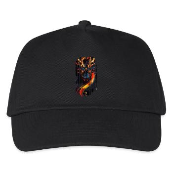 Roter Fantasy-Drache - Kinder Basecap - Schwarz - Vorne