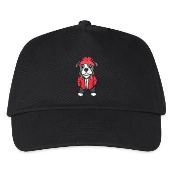 Pit Terrier Dog Cartoon - Kids’ Baseball Cap - black - Front