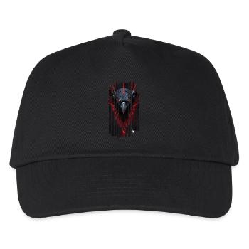 Cyborg raven kanji red - Kids’ Baseball Cap - black - Front