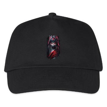 Cyborg Female Ninja Red Kanji - Kids’ Baseball Cap - black - Front