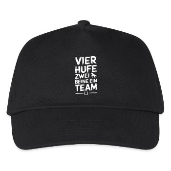 Pferde Mädchen Reiten Reiterin Pferdeliebhaber - Kinder Basecap - Schwarz - Vorne