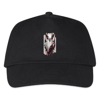 Cyborg Owl Kanji Red Gold - Kids’ Baseball Cap - black - Front