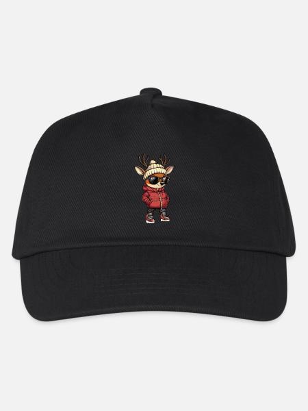 Hirsch Cool Comic - Kinder Basecap - Schwarz