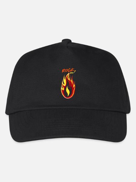 Rock on Feuer & Flamme - Kinder Basecap - Schwarz