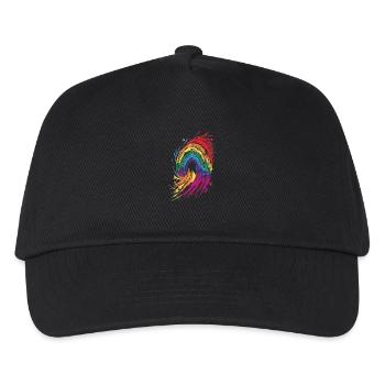 Regenbogen - Kinder Basecap - Schwarz - Vorne