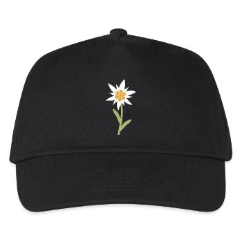 Edelweiß-Blüte - Kinder Basecap - Schwarz - Vorne