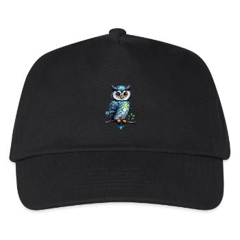 Owl on a flowering branch 1 - Kids’ Baseball Cap - black - Front