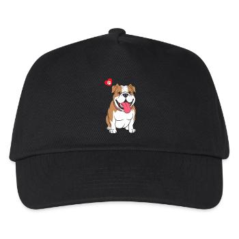 Bulldogge - Kinder Basecap - Schwarz - Vorne