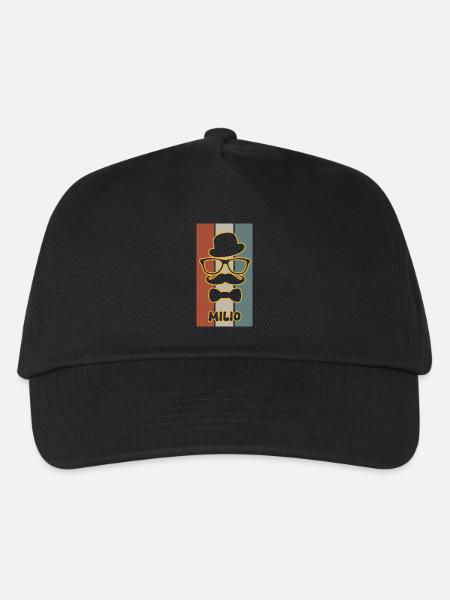 Milio als Name - Kinder Basecap - Schwarz