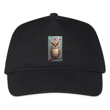 Verliebte Eule - Kinder Basecap - Schwarz - Vorne