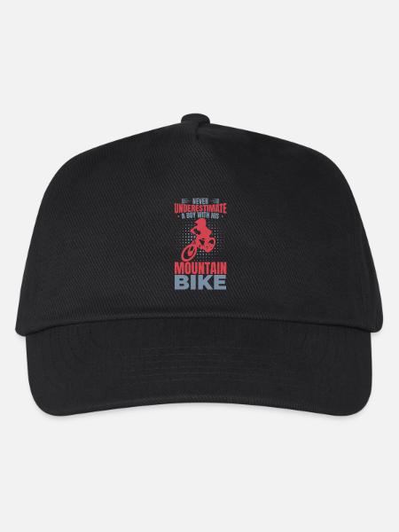 Unterschätze nie Mountainbike Jungs - Kinder Basecap - Schwarz