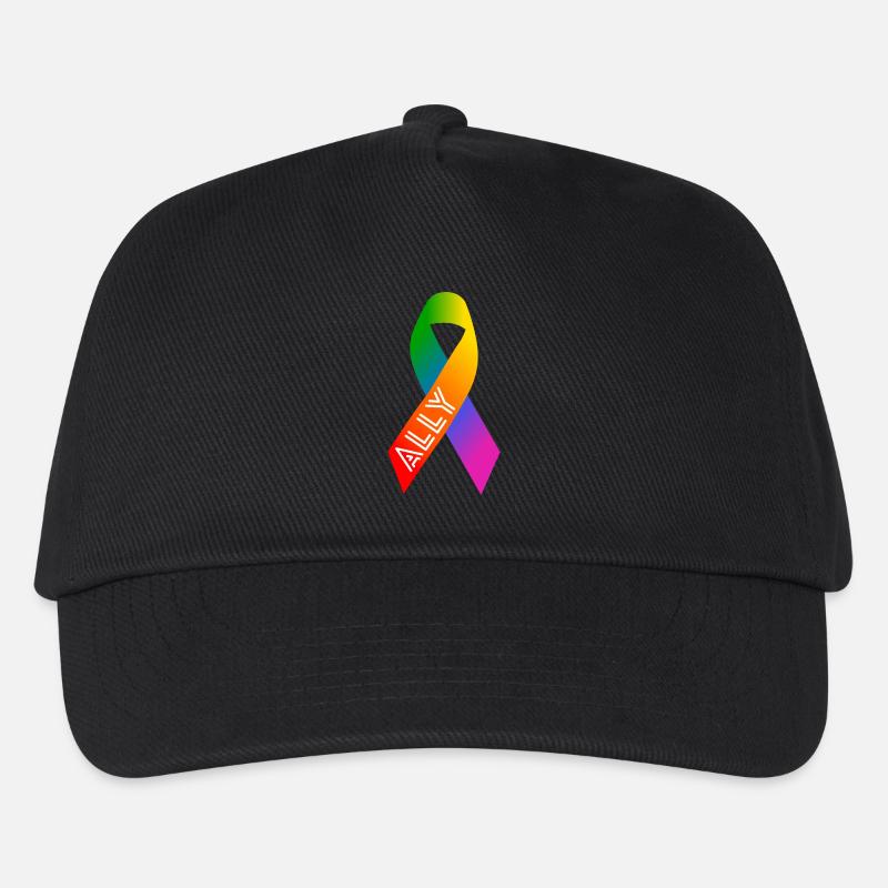 Queer Regenbogen Schleife Friedenszeichen - Kinder Basecap - Schwarz