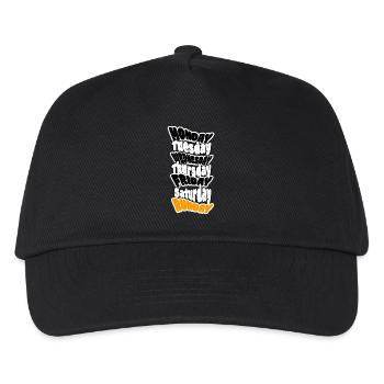 SUNDAY IS RUNDAY. Long run or sleep in? - Kids’ Baseball Cap - black - Front
