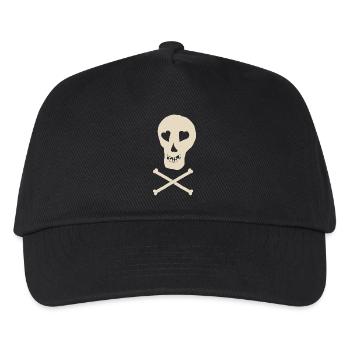 Skull with bones - Kids’ Baseball Cap - black - Front