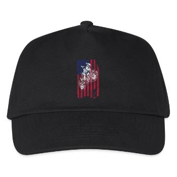 Dirt Biking USA-Flagge - Kinder Basecap - Schwarz - Vorne