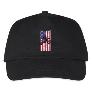 Dirt Biking USA-Flagge - Kinder Basecap - Schwarz - Vorne
