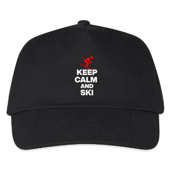 RESTEZ CALMES ET SKIEZ ! POUR LES PENTES ET LES HUTTES Fun w - Casquette de baseball Enfant - noir - Devant
