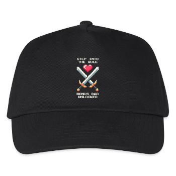Bonus-Papa freigeschaltet | Stiefvater Patchwork - Kinder Basecap - Schwarz - Vorne