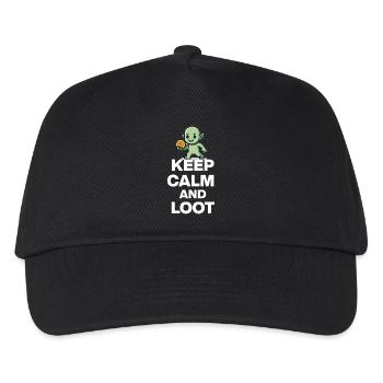 KEEP CALM AND LOOT, GOBLIN GOLD! GAMER NERD PARTY - Kids’ Baseball Cap - black - Front