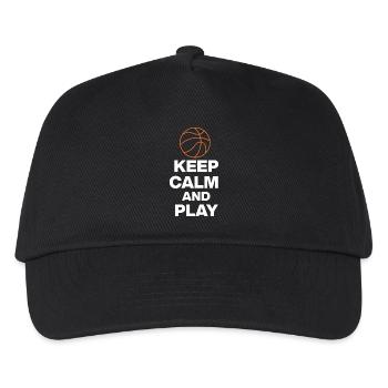 KEEP CALM AND PLAY BASKETBALL, BB GESCHENK FANS - Kinder Basecap - Schwarz - Vorne
