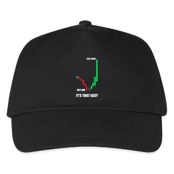 Buy low sell high Stock Market Stock Market Trader - Kids’ Baseball Cap - black - Front
