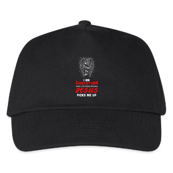 Christian Jesus Faith Savior Red Typography Design - Kids’ Baseball Cap - black - Front