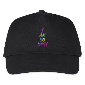 Ich bin so einsam, sagen wir farbenfroher Text Malerei Druck - Kinder Basecap - Schwarz - Vorne