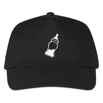 Minimalist Baby Bottle Line Art - Kids’ Baseball Cap - black - Front