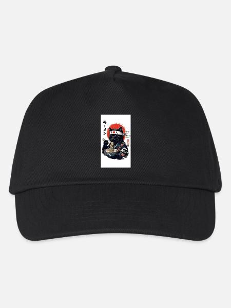 Ramen Katze Kimono - Kinder Basecap - Schwarz