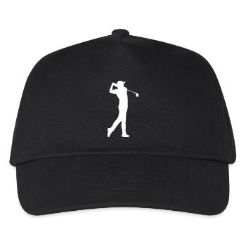 Golfer silhouette in swing - Kids’ Baseball Cap - black - Front