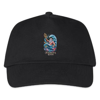  Poseidon's Realm Griechischer Meeresgott Poseidon - Kinder Basecap - Schwarz - Vorne