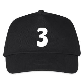 Three: Minimalist Numeral 3 | Third Party - Kids’ Baseball Cap - black - Front