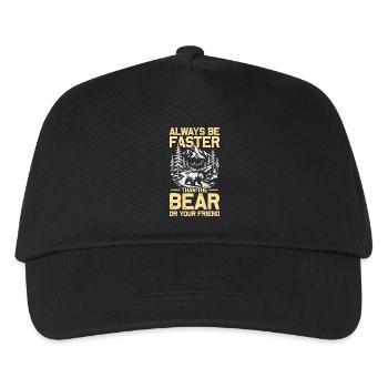 Be faster than the bear Wandern Berge Bergsteigen - Kinder Basecap - Schwarz - Vorne